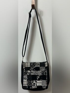 Black Patchwork Crossbody Shoulder Bag by Donna Sharp